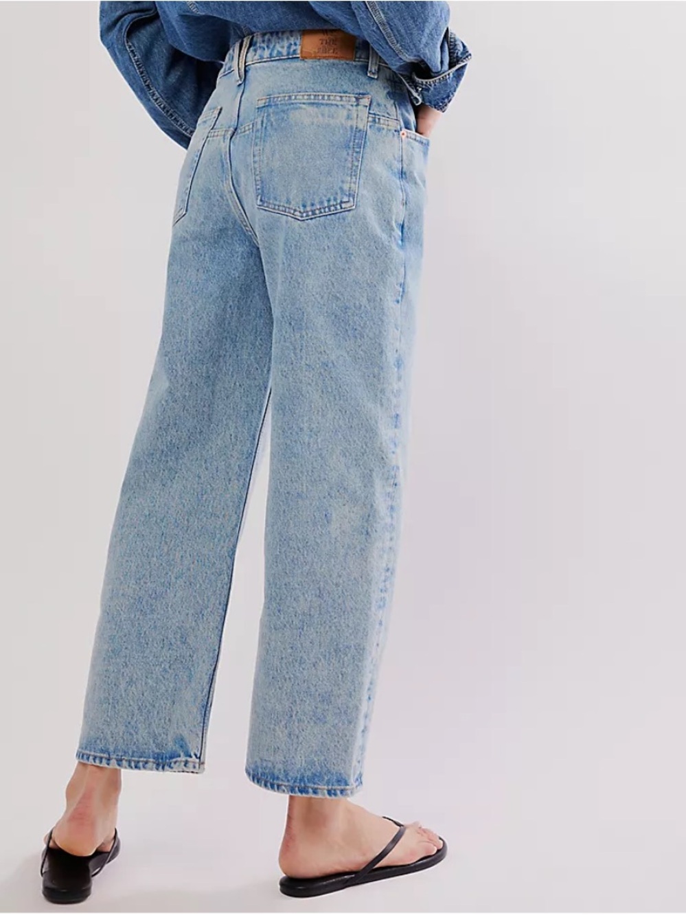 FREE PEOPLE We The Free Deep Trance Dropped Bf Jeans in Sweet Dreams